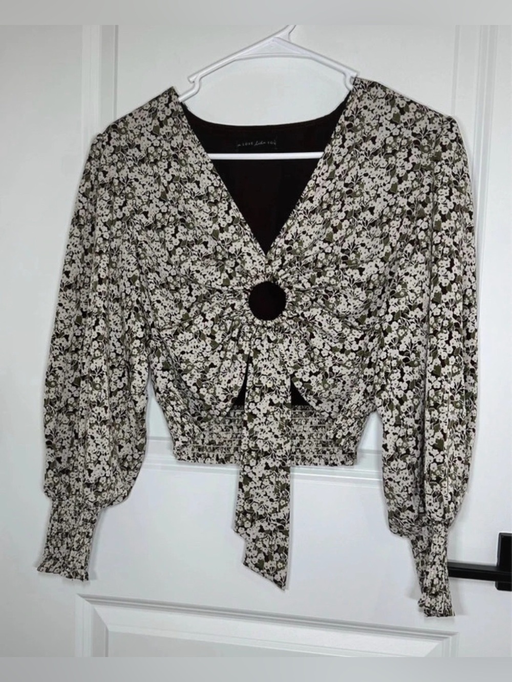 Floral Blouse with Ring Detail